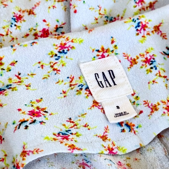 Vintage Fall floral mini dress w Pockets, Bell Sleeve Midi Dress, 90s GAP - Picture 2 of 8